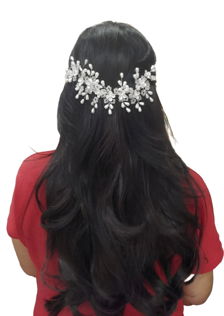 AW BRIDAL Bridal Hair Comb Pearl Flower Wedding Hair Pieces for Bride Hair  Accessories Wedding Hair