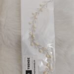 Crystal & Pearl Tiara - Single Line - off-white