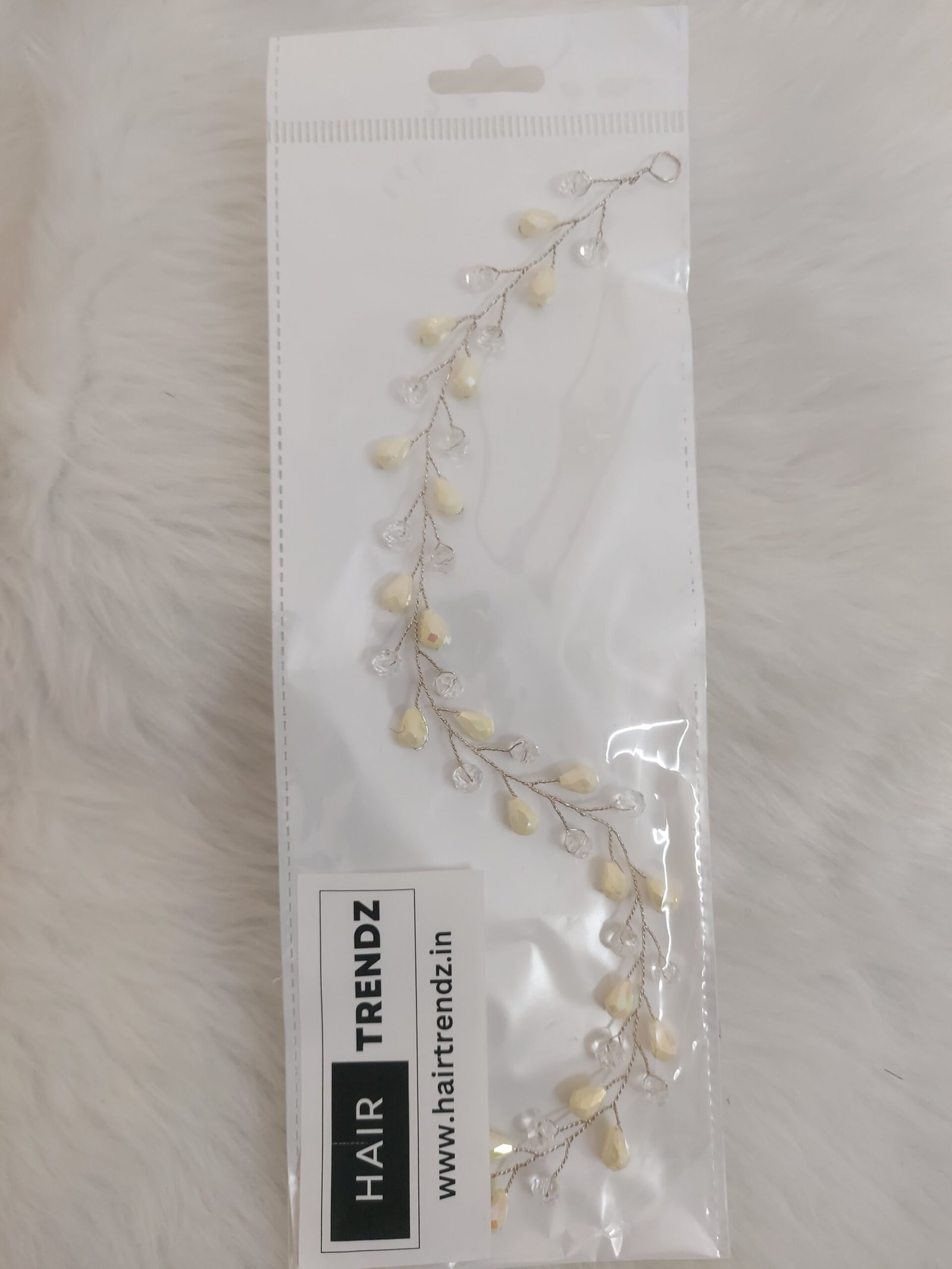 20240105_224604 Crystal & Pearl Tiara - Single Line - off-white - Image 1